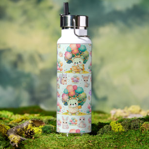 Süßer Bär-Entdecker und Waldtiere Muster Trinkflasche