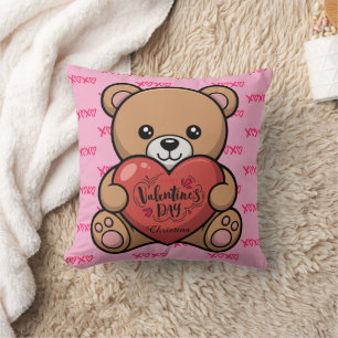 Süßer Bär Frohen Valentinstag xoxo Name Kissen