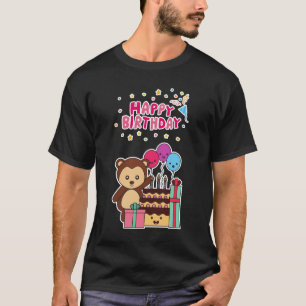 Süßer Bär Geburtstagsfeier - Bezauberndes Cartoon  T-Shirt