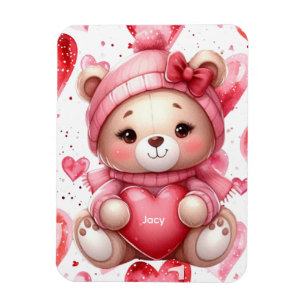 Süßer Bär hält Herzen Valentinstag  Magnet
