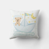 Süßer Bär im Kinderzimmer des Papierbootes Kissen (Rückseite)