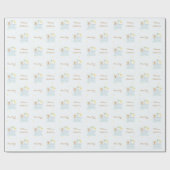 Süßer Bär im Papierboot Geschenkpapier (Flach)