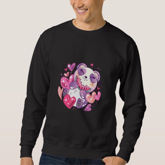 Süßer Bär isst Wassermelone Sweatshirt (Vorderseite)