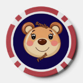 Süßer Bär lächelt Pokerchips (Rückseite)