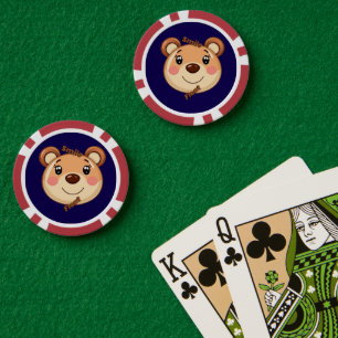 Süßer Bär lächelt Pokerchips