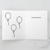 Süßer Bär Malvorlage Großer Geburtstag Karte (Innenseite)