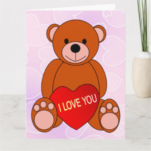 Süßer Bär Mit Herz Ich Liebe Dich Valentinstag    Karte
