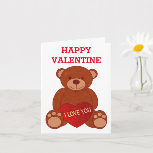 Süßer Bär mit Herz Ich liebe dich Valentinstag Karte