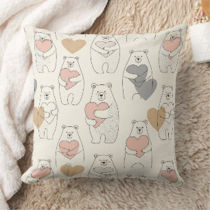 Süßer Bär mit Herz -- Pastell-Nursery (4) Kissen