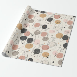 Süßer Bär - Sanfte Pastell-Waldlandschaft (3) Geschenkpapier