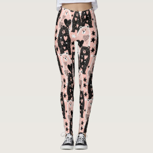 Süßer Bär - Sanfte Pastell-Waldlandschaft (4) Leggings