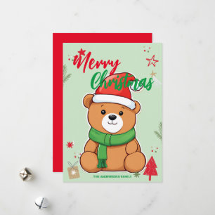 Süßer BÄR santa Weihnachten Feiertag Familienname