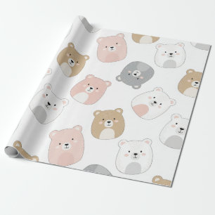 Süßer Bär und Herzen -- Pastell-Nursery (2) Geschenkpapier