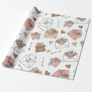 Süßer Bär und Herzen -- Pastell-Nursery (5) Geschenkpapier