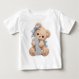 Süßer Bär zum ersten Geburtstag Nummer 1 Baby T-shirt