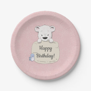 Süßer Bär zum Geburtstag Pappteller