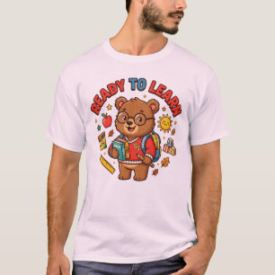 Süßer Bär Zurück zur Schule Lernen Klassenzimmer L T-Shirt