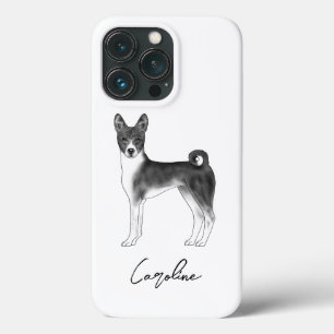 Süßer Basenji-Hund in Schwarzweiß & individueller Case-Mate iPhone Hülle
