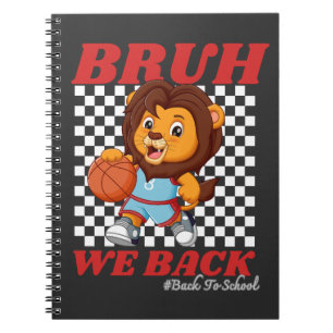 Süßer Basketball Löwe BRUH WE BACK Zurück zur Schu Notizblock