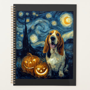 Süßer Basset Hound Hund Halloween Jack O Lantern K Planer