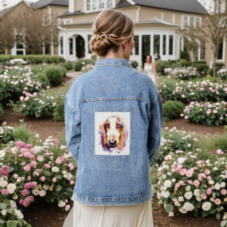 Süßer Basset Hound-Hundeface Kopf Jeansjacke