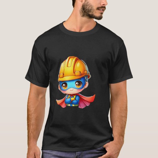 Süßer Bauarbeiter Superheld Erbauer Superheld T-Shirt (Vorderseite)