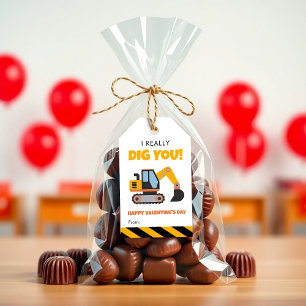 Süßer Baulastwagen - Valentinstag im Klassenzimmer Geschenkanhänger