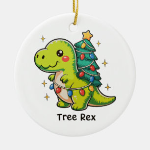 Süßer Baum Rex Weihnachten Dinosaurier T Rex Xmas  Keramik Ornament