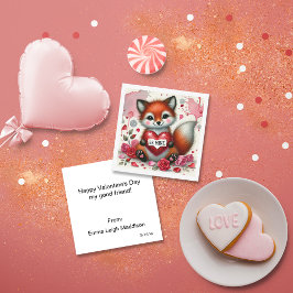 Süßer Be Mine Fuchs Klassenzimmer Valentinstag Mitteilungskarte