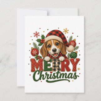 Süßer Beagle Frohe Weihnachten Einladung