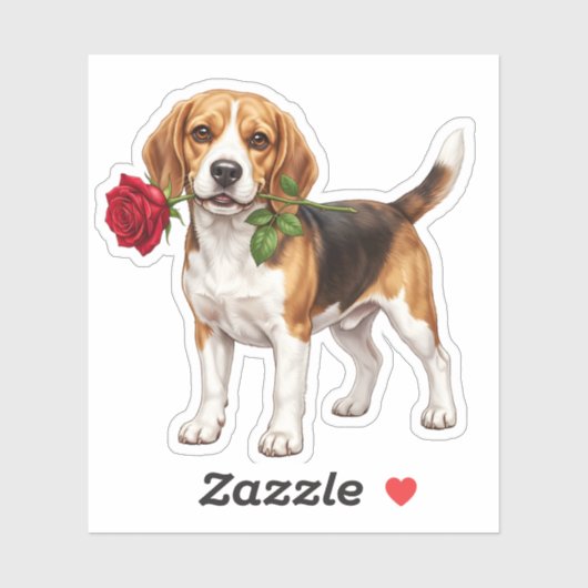 ‏Süßer Beagle-Hund Aufkleber (Blatt)