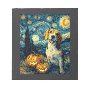 Süßer Beagle Hund Halloween Jack O Lantern Kürbis  Notizblock