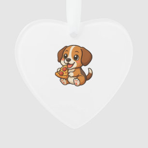 Süßer Beagle-Hund Pizza Pizza Liebhaber Cartoon Ornament