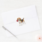 Süßer Beagle-Hund Quadratischer Aufkleber (Umschlag)