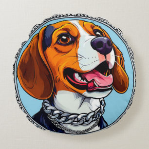 Süßer Beagle-Hund Rundes Kissen