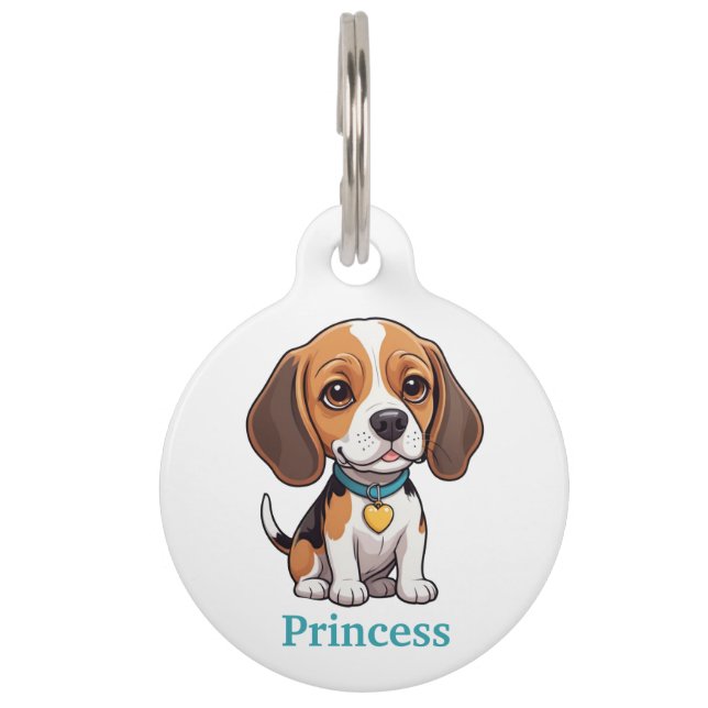 Süßer Beagle Personalisierung Haustiermarke (Vorderseite)
