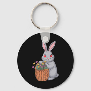 Süßer bekiffter Osterhase mit Blumenstrauß  Schlüsselanhänger