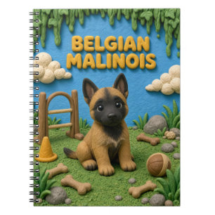 Süßer belgischer Malinois-Welpe, Babyhund Notizblock