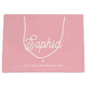 Süßer Benutzername Hübsche rosa moderne girly Gebu Große Geschenktüte (Vorderseite)