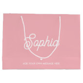 Süßer Benutzername Hübsche rosa moderne girly Gebu Große Geschenktüte (Rückseite)