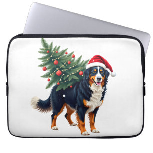 Süßer Berner Sennenhund in einem Weihnachtsbaum fü Laptopschutzhülle