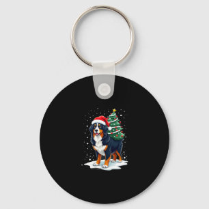 Süßer Berner Sennenhund in einem Weihnachtsbaum fü Schlüsselanhänger