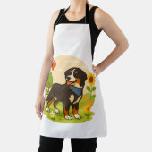 Süßer Berner Sennenhund mit Sonnenblume & Schmette Schürze (InSitu)