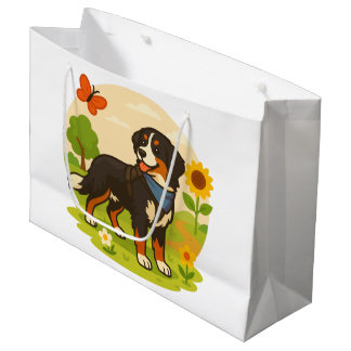 Süßer Berner Sennenhund mit Sonnenblume und Schmet Große Geschenktüte