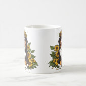 Süßer Berner Sennenhund mit Sonnenblumenkrone Kaffeetasse (Mittel)