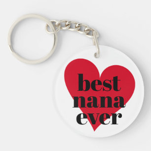 Süßer Best-Nana-Ever-Rot-Herz-Acryl-Schlüsselanhän Schlüsselanhänger
