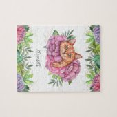 Süßer bezaubernder Blumenkatzenname Puzzle (Horizontal)