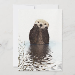 Süßer bezaubernder flauschiger Otter Karte
