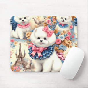 Süßer Bichon Frisé nahtlos Mousepad