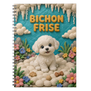 Süßer Bichon Frise Welpe, Baby Hund Notizblock